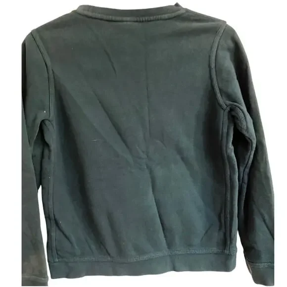 NikeSwoosh Boy’s Green Sweatshirt Sz L Cotton Blend Crew Neck Long Sleeves Warm - Picture 2 of 5